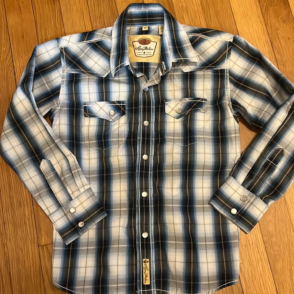 Larry Mahan Cowboy Long Sleeve Boys Small Shirt Western